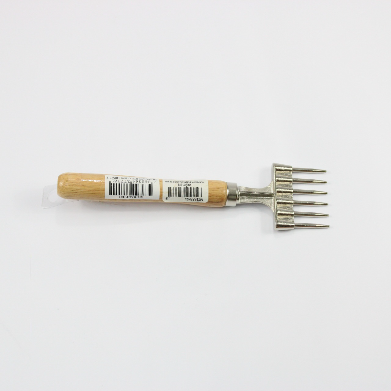 PICADOR DE HIELO CON 6 PUNTAS MANGO MADERA