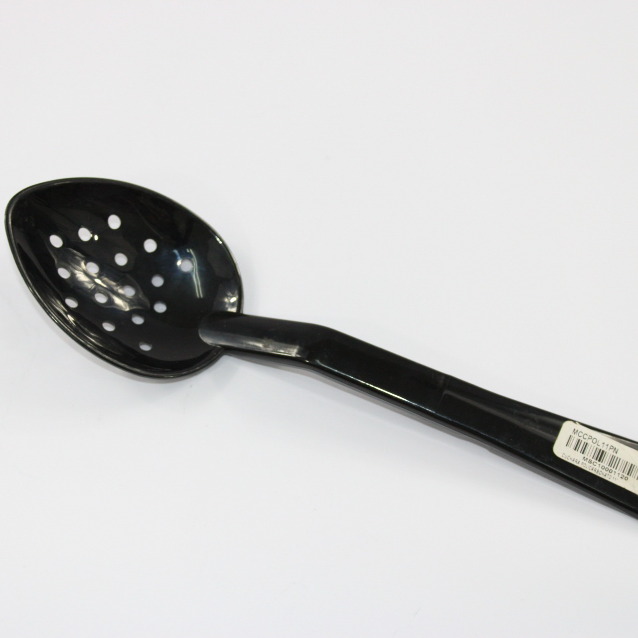 CUCHARA POLICARBONATO 11" PERFORADA NEGRA